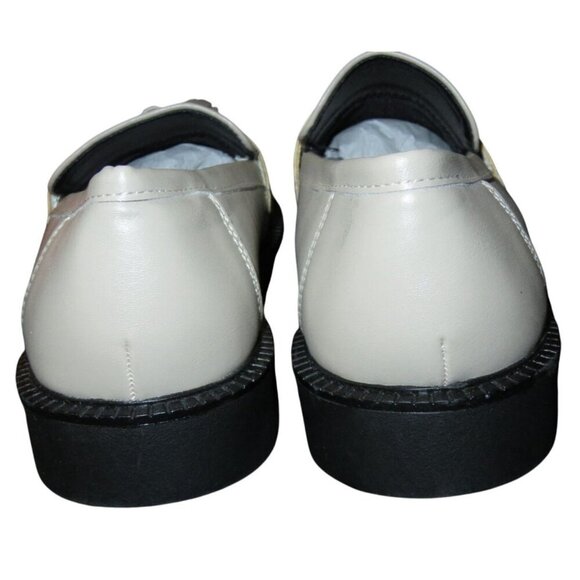 Justfab Georgia Tassel Embellished Cream Vegan Leather Slip On Loafers size 7 - Picture 3 of 8